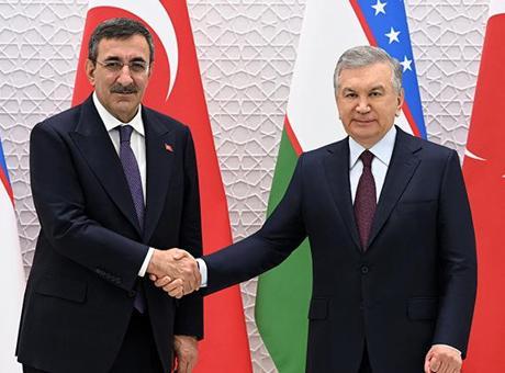 Cumhurbaşkanı Yardımcısı Cevdet Yılmaz, Özbekistan Cumhurbaşkanı Mirziyoyev ile görüştü