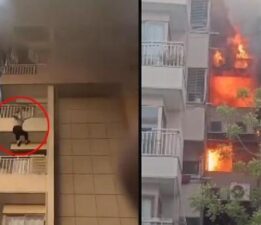 Dehşete düşüren an! Alevlerin içinde kaldı, 5. kattan atladı!
