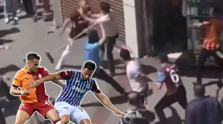 Dev final öncesi Trabzonspor ile Galatasaray taraftarı arasında kavga