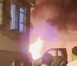 Fatih’te akılalmaz anlar! Eşini tehdit etti, ağabeyinin aracını ateşe verdi