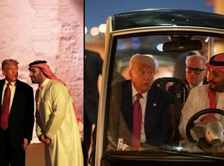 Golf diplomasisi! Prens bin Selman Trump’ı golf arabasıyla akşam yemeğine götürdü
