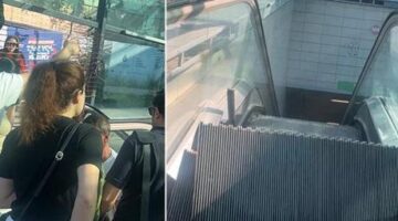 İstanbul’da metro istasyonunda yürüyen merdiven kırıldı! Vatandaşlar panik yaşadı