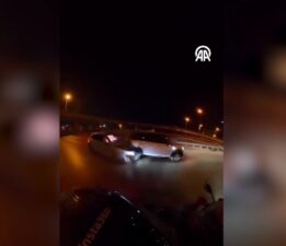 Kadıköy’deki trafik kazası kask kamerasında