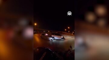 Kadıköy’deki trafik kazası kask kamerasında