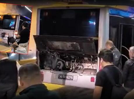 Kağıthane’de korku dolu anlar! Metrobüste yangın çıktı