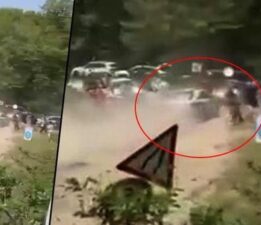Korku filmlerini aratmayacak olay! Bursa’da yarış aracı seyircilerin bulunduğıu bölgeye savruldu