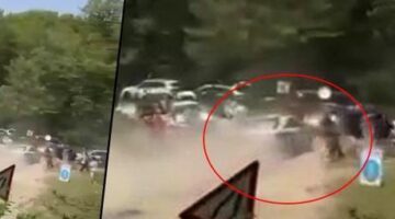 Korku filmlerini aratmayacak olay! Bursa’da yarış aracı seyircilerin bulunduğıu bölgeye savruldu