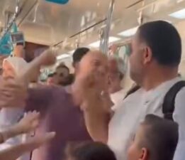 Marmaray’da yumruklu kavga