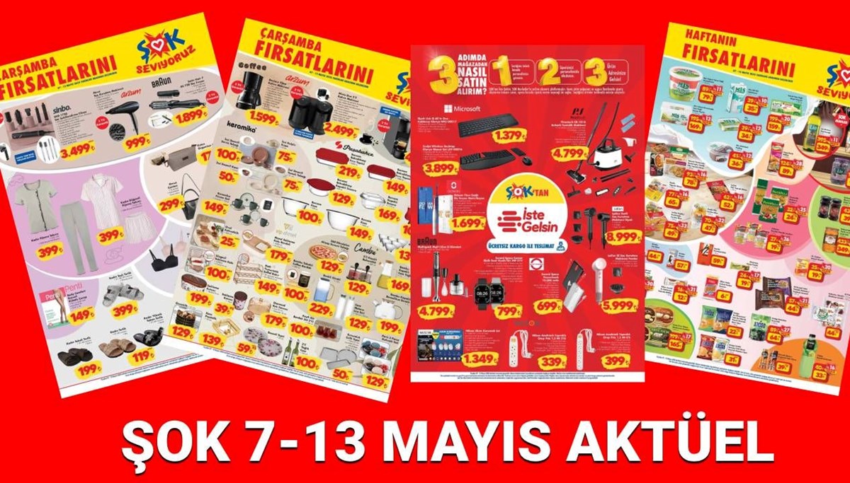 ŞOK 7-13 Mayıs aktüel ürünler kataloğu: Teknoloji ürünleri, elektronik ev aletleri ve küçük mutfak malzemeleri satışta