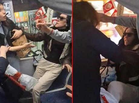 Tramvayda koltuk kavgası! Anne ile kıza tükürdü, küfürler havada uçuştu