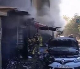 Ümraniye’de hediyelik eşya dükkanında yangın! Ekipler sevk edildi