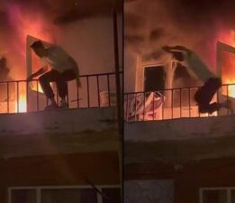 Yangında dehşet anları! Alevler büyüyünce balkondan atladı