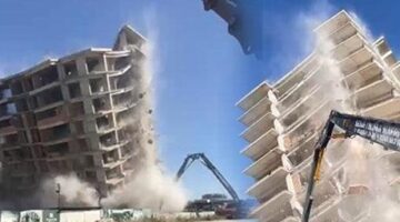 13 katlı bina tek bir darbe ile yıkıldı! ‘Sarsıntı çok şiddetliydi’