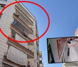 5’inci kattan otomobilin üzerine düştü! O anlar anbean kaydedildi