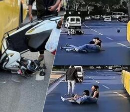Aynı yerde 2 İETT otobüsü kazası! Motosikletteki 3 kişilik aile ölümden döndü
