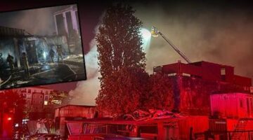 Bahçelievler’de oto tamirhane alev alev yandı! Araçlar kullanılamaz hale geldi