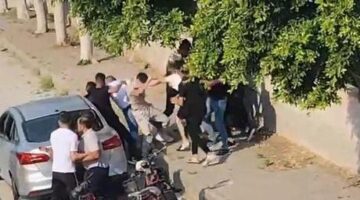 Bayram günü meydan savaşı gibi kavga! Yumruklar ve tekmeler havada uçuştu