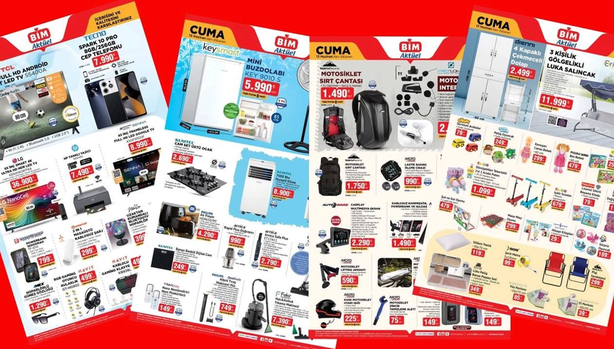 BİM Aktüel Kataloğu 13 Haziran cuma: Vantilatör, mini buzdolabı, klima, salıncak, dolap ve çadır geliyor