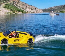 Dicle Baraj Gölü’nde ‘Lamborghini’ keyfi: Devrilme riski yok
