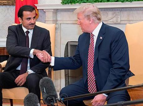 Katar Emiri Al Sani, ABD Başkanı Trump ile İsrail-İran gerilimini görüştü