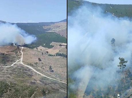 Manisa’da orman yangını! Havadan ve karadan müdahale ediyor