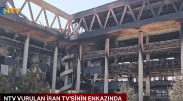 NTV vurulan İran TV’sinin enkazında