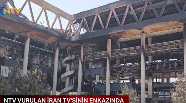 NTV vurulan İran TV’sinin enkazında