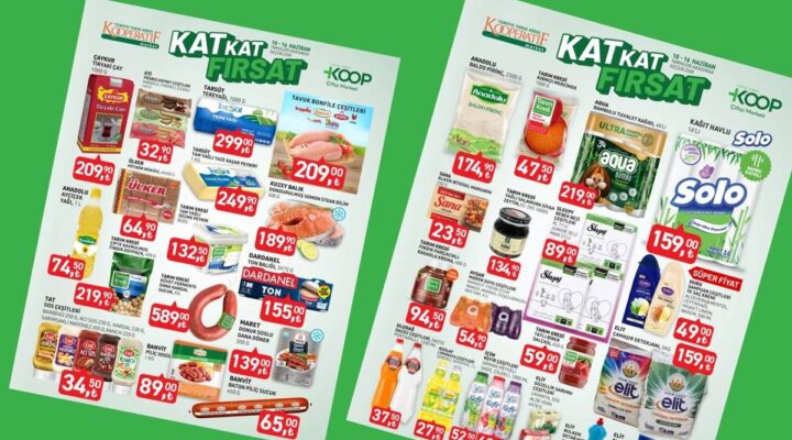 Tarım Kredi Kooperatif marketleri 10-16 Haziran indirim kataloğu: Tereyağı, çay, kağıt havlu, deterjan ve şampuan çeşitlerinde kampanya