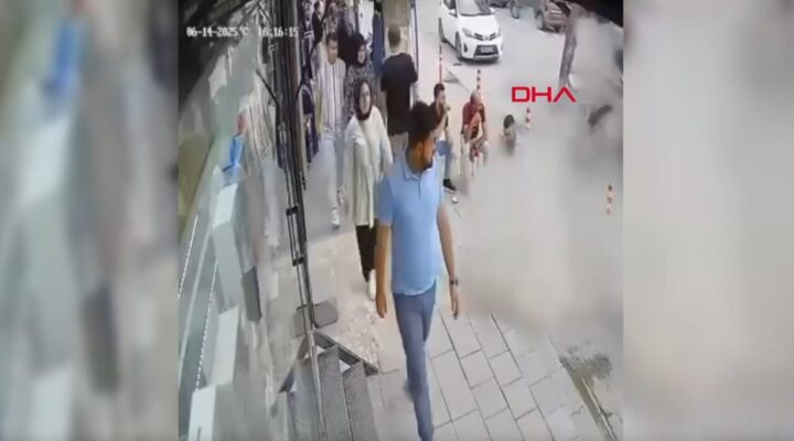 TIR pastiği patladı, vatandaşlar yerinden zıpladı