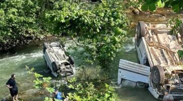 Trabzon’da feci kaza! Araç dereye uçtu: 2 ölü, 1 yaralı