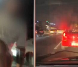 Trafik magandası kamerada