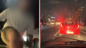 Trafik magandası kamerada