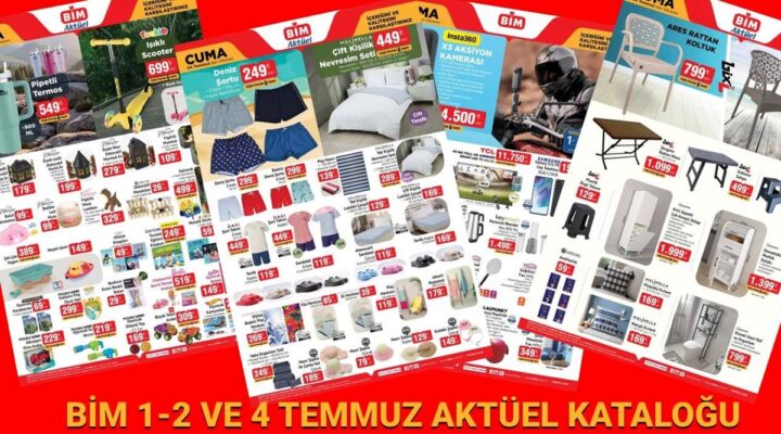 YENİ BİM Aktüel Kataloğu 1-2- 4 Temmuz: Masa takımı, sehpa, aksiyon kamerası, tencere ve termos geliyor