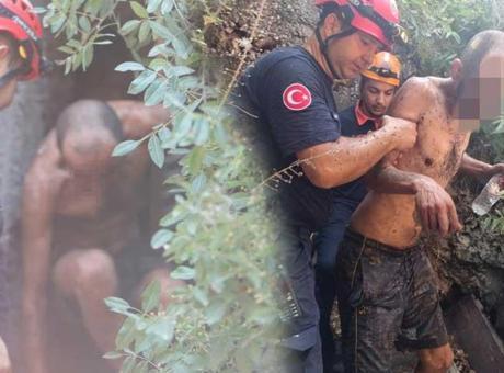 Antalya’da feci olay! 15 metreden yuvarlanıp iki kaya arasındaki oyuğa düştü