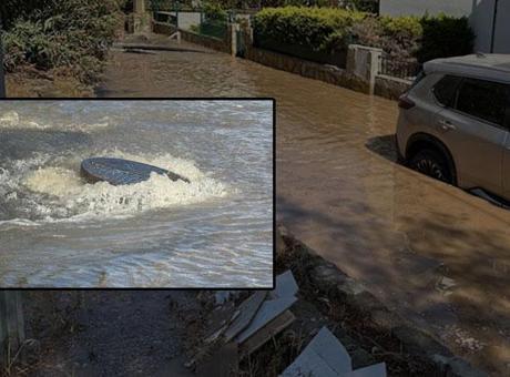 Bodrum’da içme suyu isale hattı patladı! Tonlarca su sokağa taştı