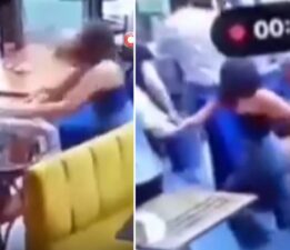 Garsona tokat attı, tekme tokat dayak yedi