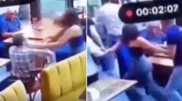 Garsona tokat attı, tekme tokat dayak yedi