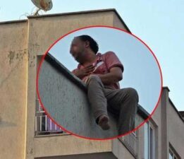 Karısına kızıp çatıya çıktı, itfaiyeyi perişan etti!