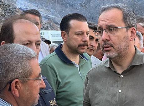 Kasapoğlu, yangın bölgesinde incelemelerde bulundu
