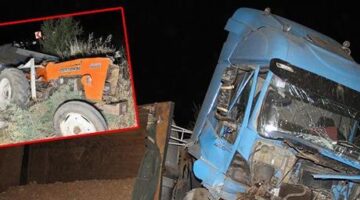 Manisa’da feci kaza! Hafriyat kamyonu traktöre arkadan çarptı; 1 ölü, 1 yaralı