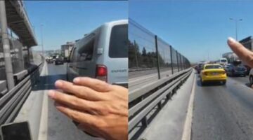 Motokuryenin ambulansa yol açma çabası kameralara yansıdı