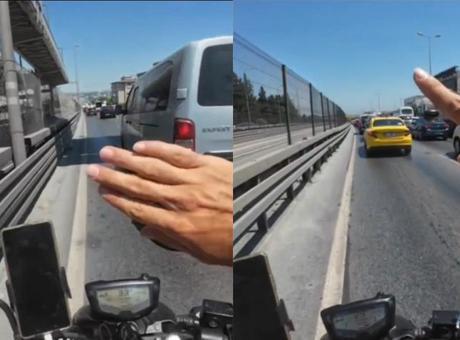 Motokuryenin ambulansa yol açma çabası kameralara yansıdı