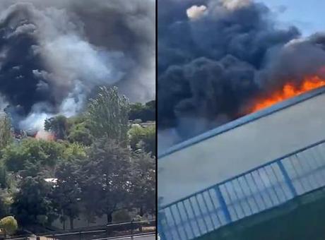 Pendik’te İSKİ’ye ait arıtma tesisinde yangın