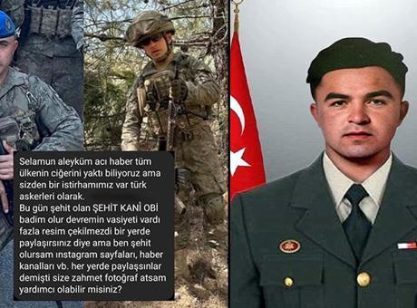 Şehidin vasiyeti ortaya çıktı: Şehit olursam fotoğraflarım her yerde paylaşılsın