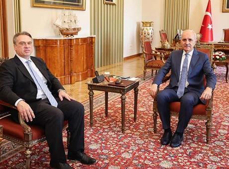 TBMM Başkanı Kurtulmuş, AB Türkiye Delegasyonu Başkanı Ossowski ile görüştü