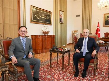 TBMM Başkanı Kurtulmuş, Çin’in Ankara Büyükelçisi Xuebin’i kabul etti