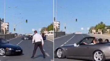 Trafik magandaları kamerada! Kırmızı ışıkta drift attılar
