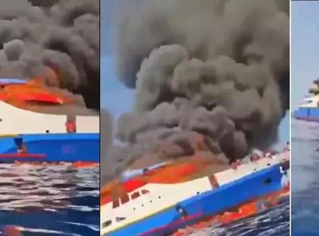 YANGIN ENDENOZYA YOLCU GEMİSİ: ALEV ALAN VE CAN PAZARI YAŞANAN YOLCU FERİBOTUNDAN 568 KİŞİ KURTARILDI!