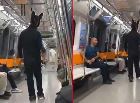 Yer: Sarıyer! Metroda tavşan kostümlü tüfekli genç gözaltına alındı