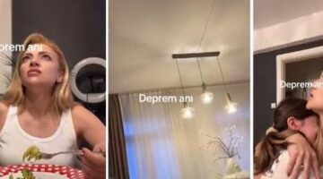Balıkesir’deki depreme yemek masasında yakalandılar! Telefona gelen bildirimi ve deprem anını kaydettiler